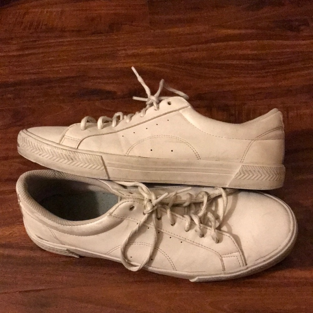 White leather sneakers